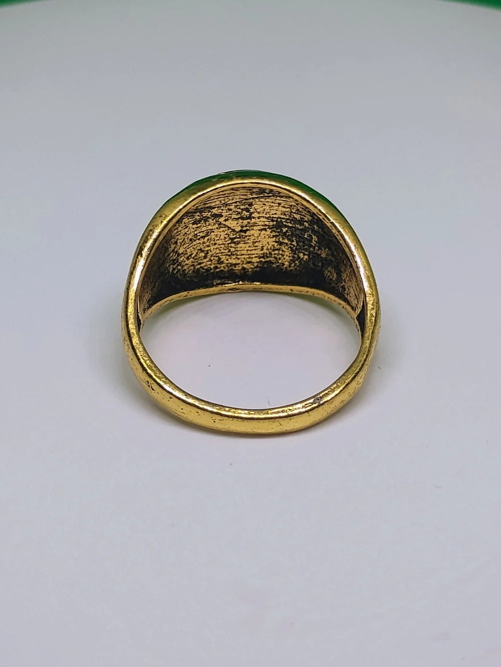 Men's Gold-Tone Textured Signet Ring